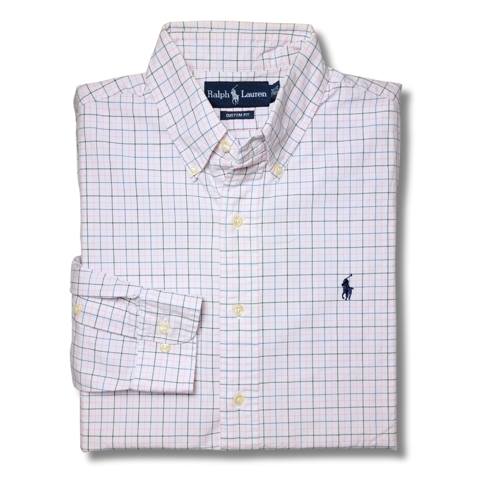 Ralph Lauren Pink & Blue Grid Plaid Shirt